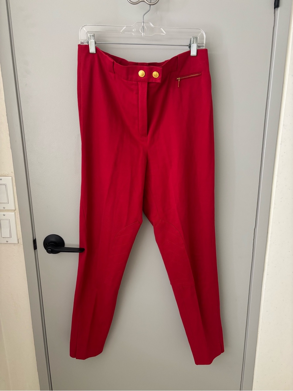 Escada Sport red riding pants equestrian style